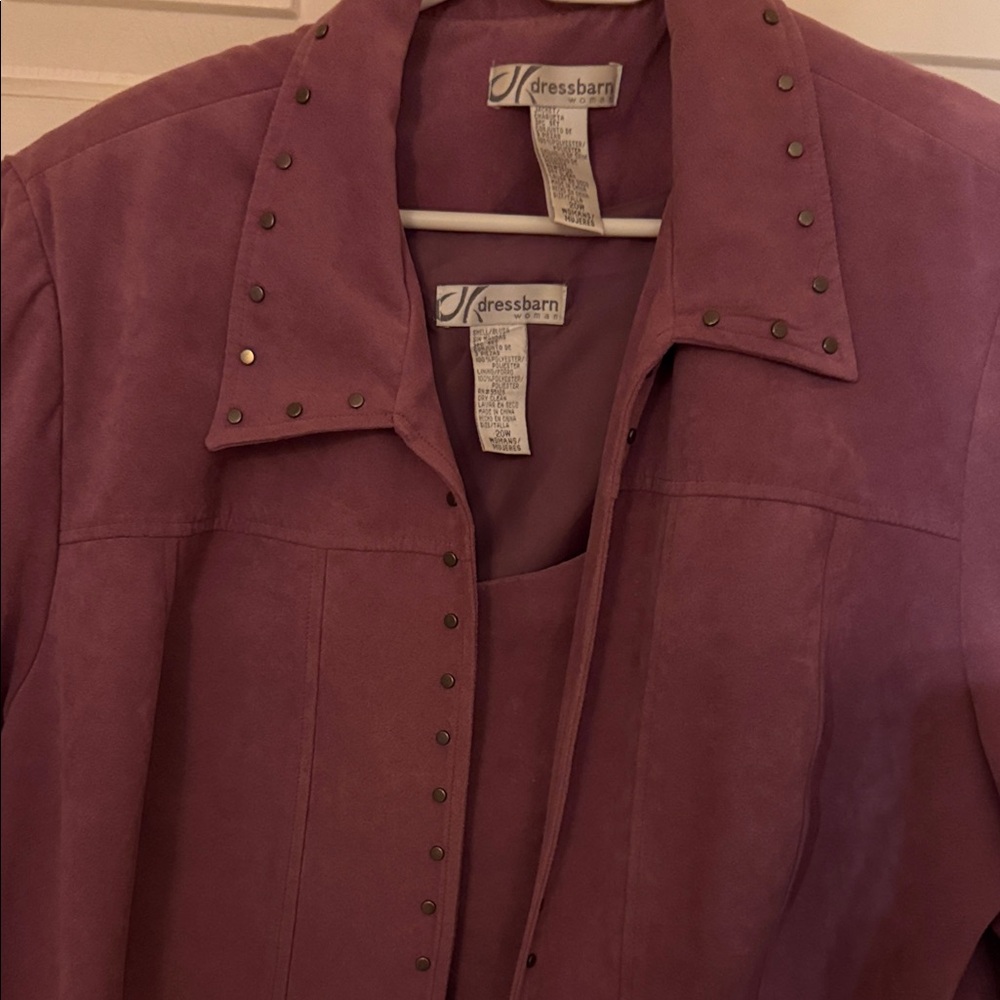 Dressbarn Women's Pink Blazer with Studded Details